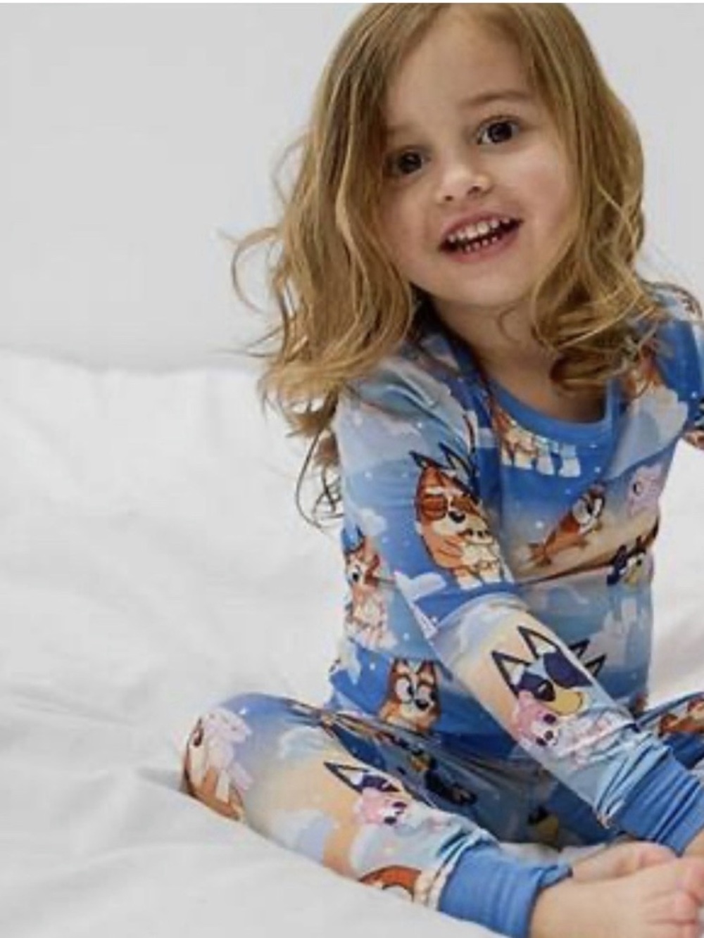 Little Sleepies Blue Cartoon Dog Print One-Piece Footie